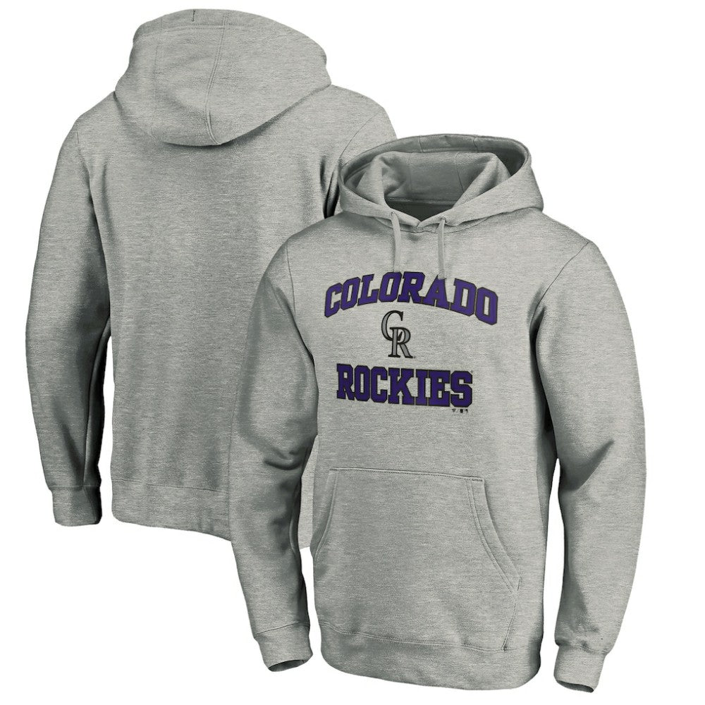 Colorado Rockies MTO Label Heart & Soul Pullover Hoodie Heather Gray