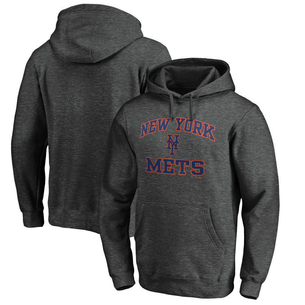 New York Mets MTO Label Heart & Soul Pullover Hoodie Charcoal
