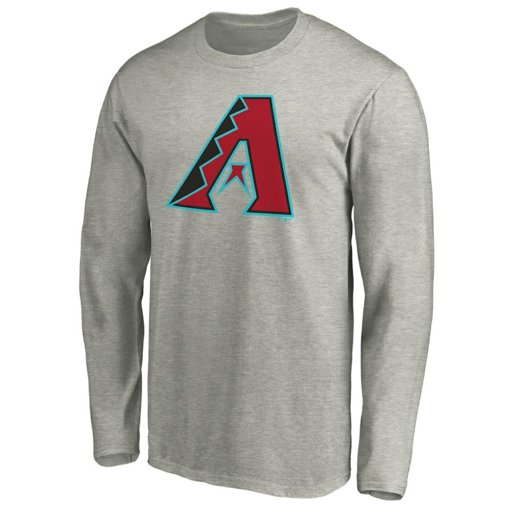 Arizona Diamondbacks Official Team Logo Long Sleeve T-Shirt Heather Gray