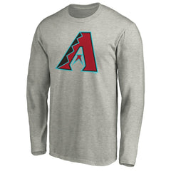 Arizona Diamondbacks Official Team Logo Long Sleeve T-Shirt Heather Gray