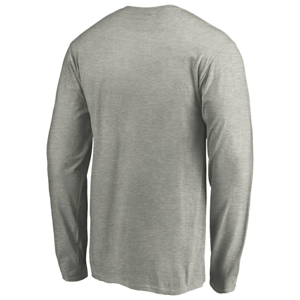 Chicago Cubs Official Team Logo Long Sleeve T-Shirt Heather Gray