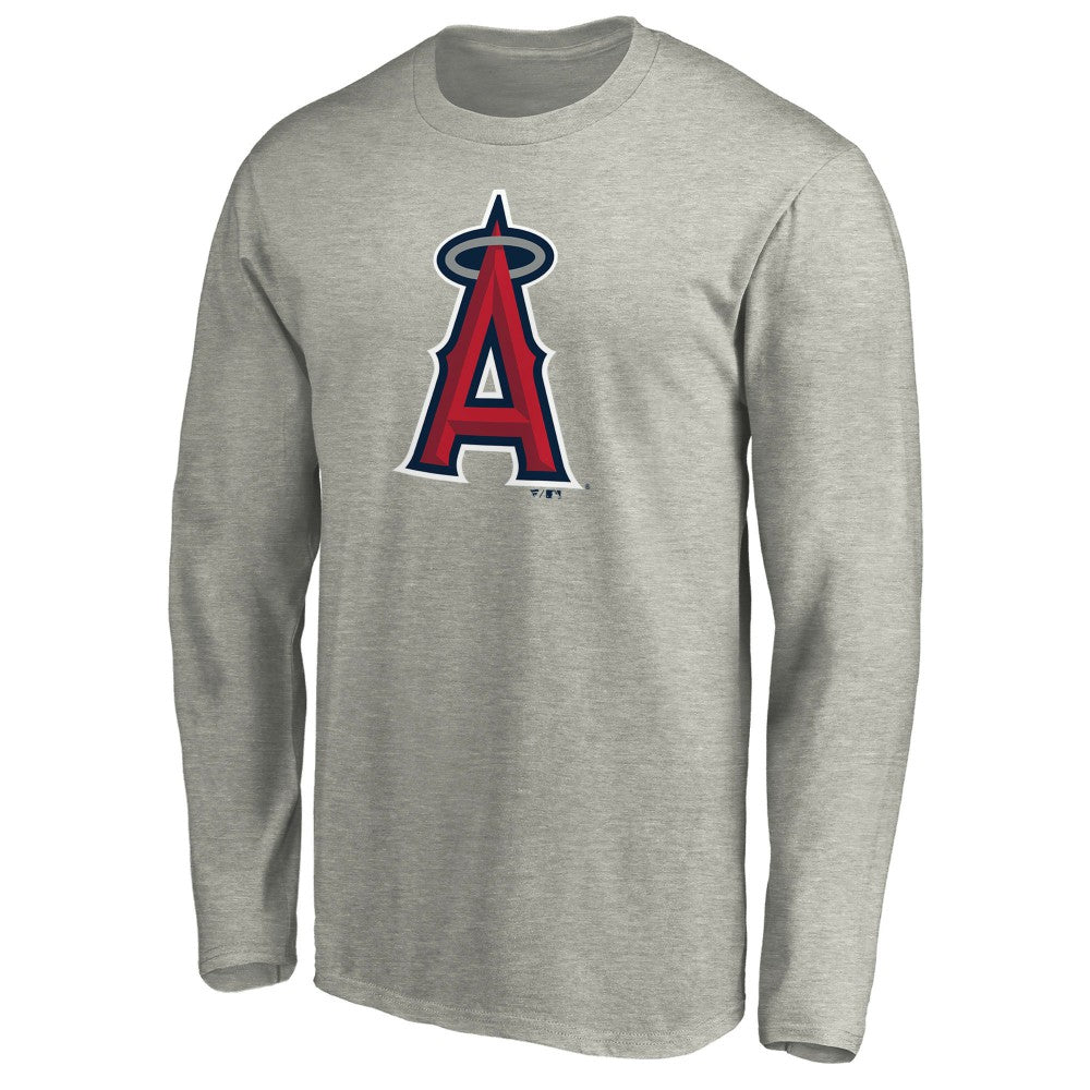 Los Angeles Angels Official Team Logo Long Sleeve T-Shirt Heather Gray
