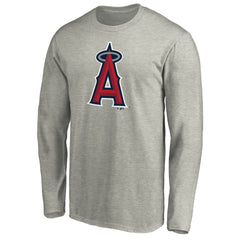 Los Angeles Angels Official Team Logo Long Sleeve T-Shirt Heather Gray