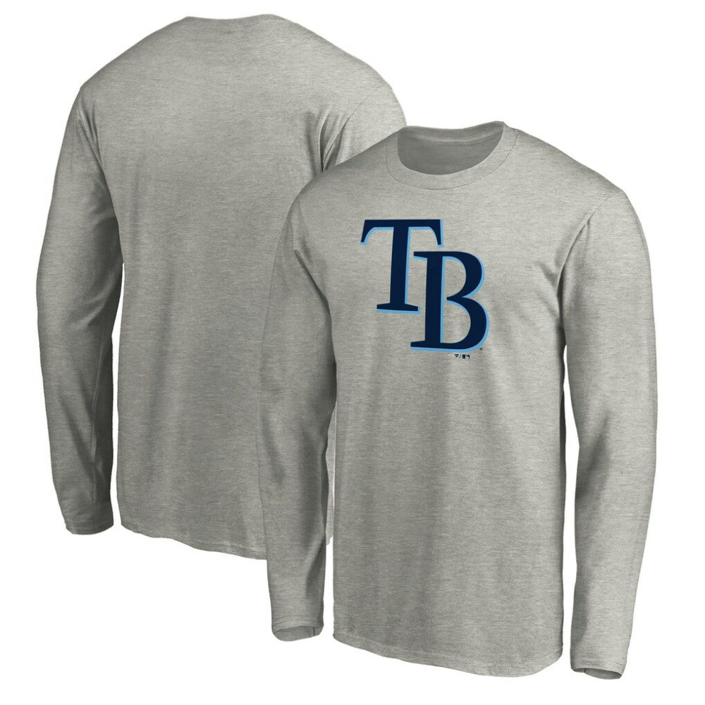 Tampa Bay Rays Official Team Logo Long Sleeve T-Shirt Heather Gray