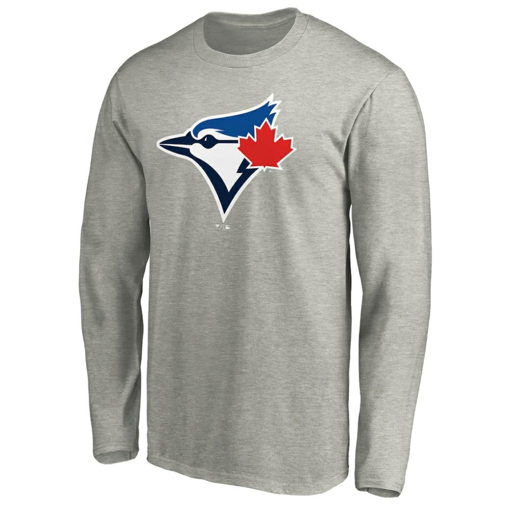 Toronto Blue Jays Official Team Logo Long Sleeve T-Shirt Heather Gray