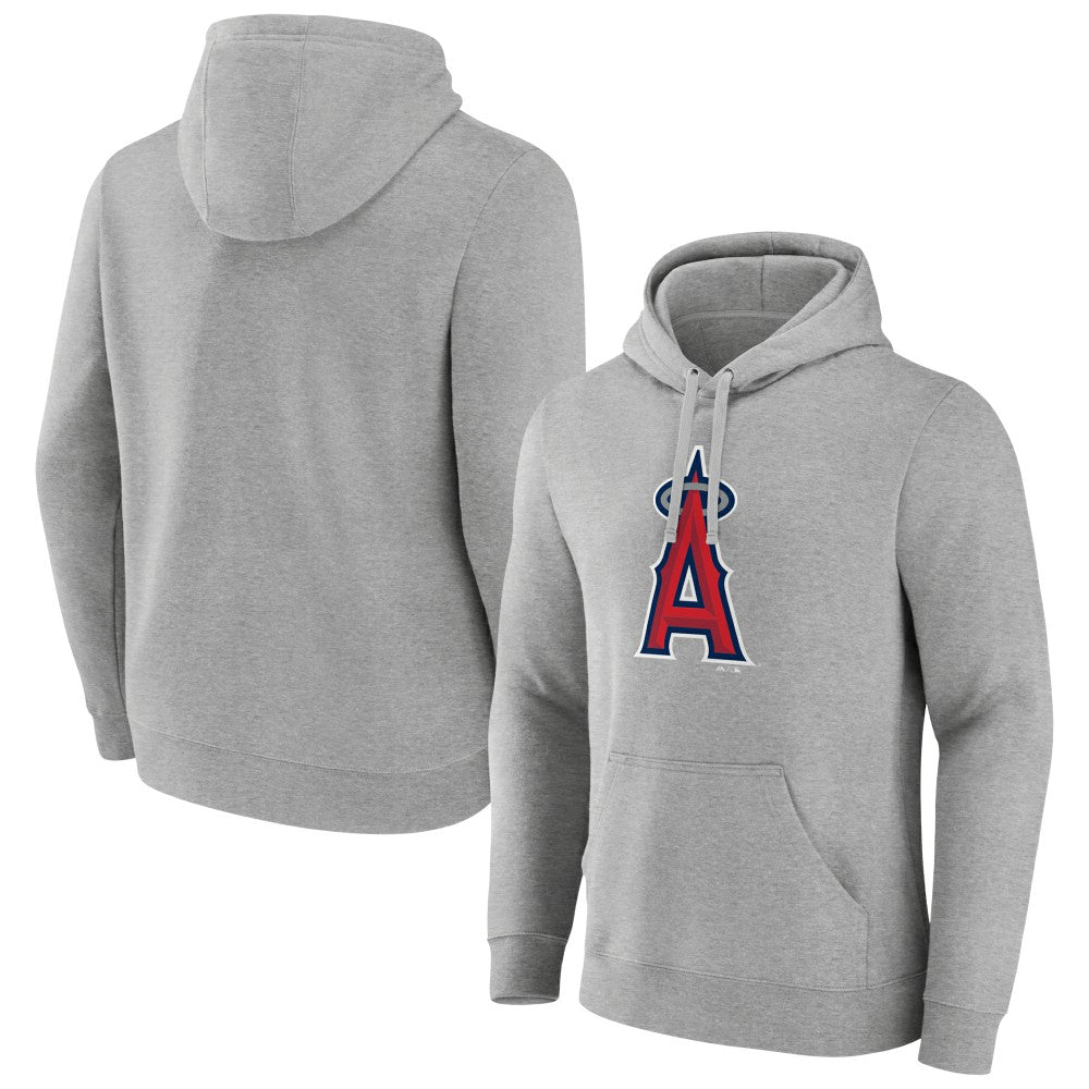 Los Angeles Angels Official Logo Fitted Pullover Hoodie Heather Gray
