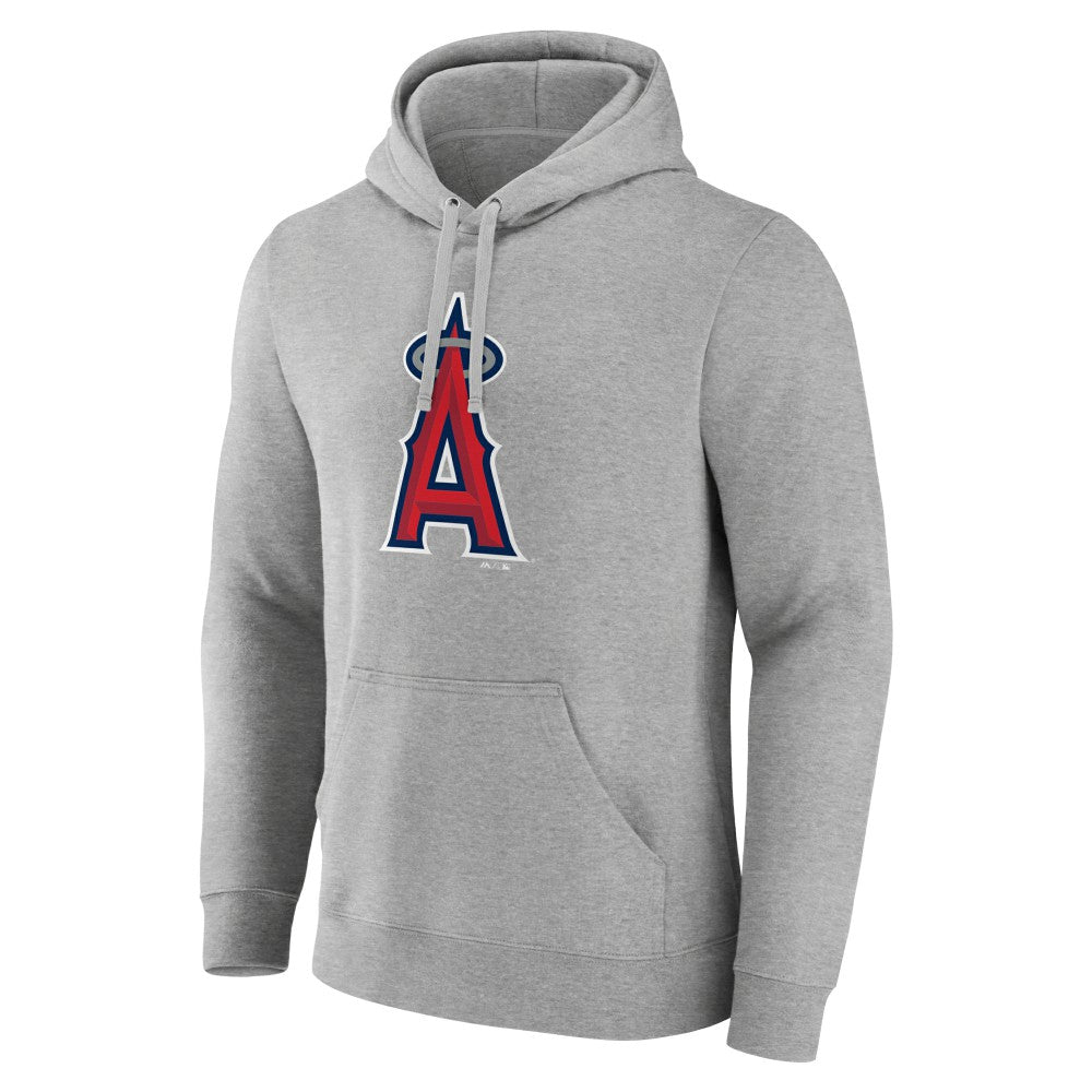 Los Angeles Angels Official Logo Fitted Pullover Hoodie Heather Gray