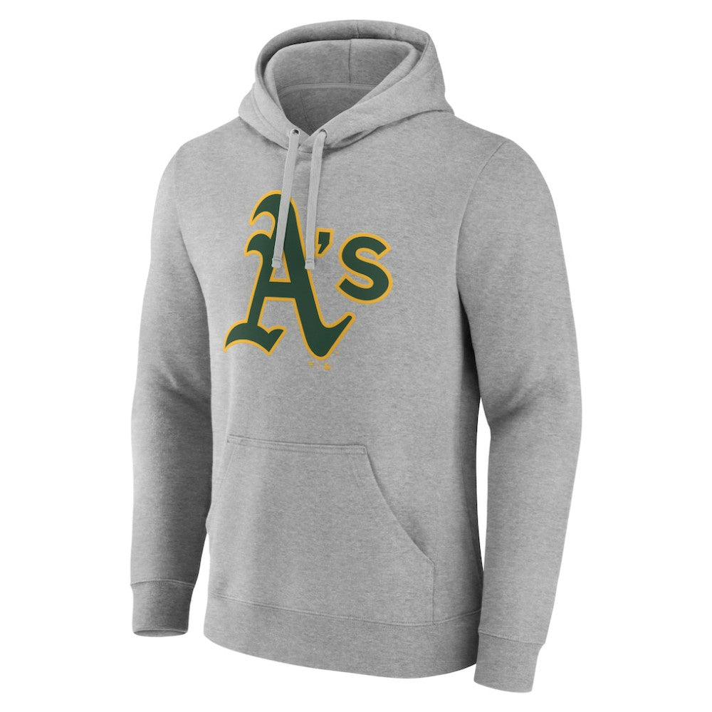 Athletics Official Logo Fitted Pullover Hoodie Heather Gray