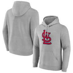 St. Louis Cardinals Official Logo Fitted Pullover Hoodie Heather Gray
