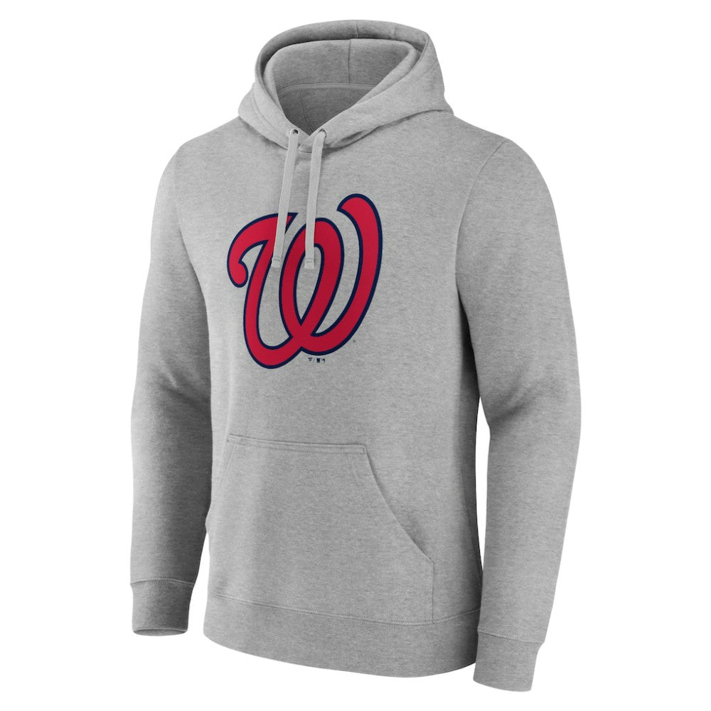 Washington Nationals Official Logo Fitted Pullover Hoodie Heather Gray