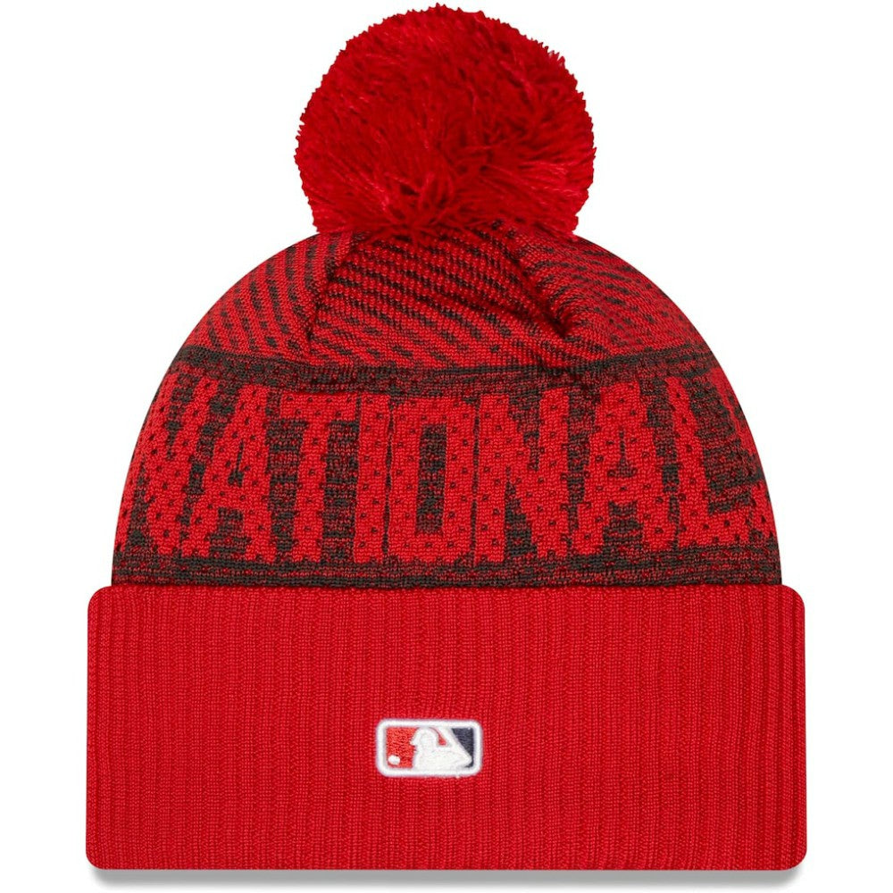 Washington Nationals Authentic Collection Sport Cuffed Knit Hat with Pom Red