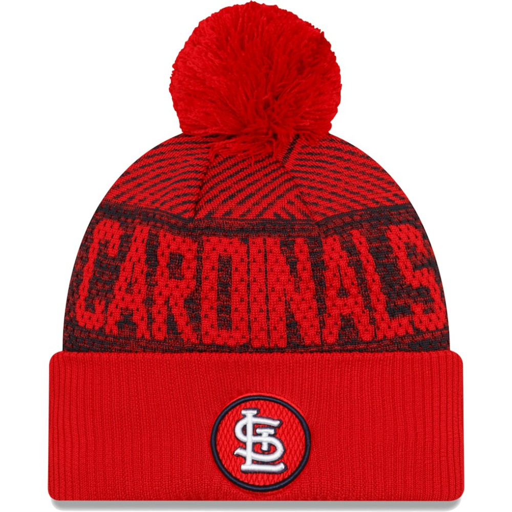 St. Louis Cardinals Authentic Collection Sport Cuffed Knit Hat with Pom Red