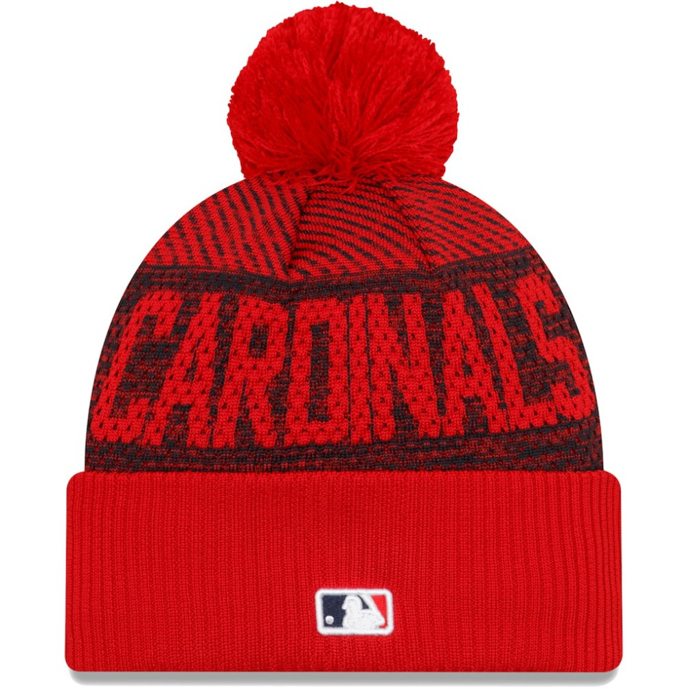 St. Louis Cardinals Authentic Collection Sport Cuffed Knit Hat with Pom Red