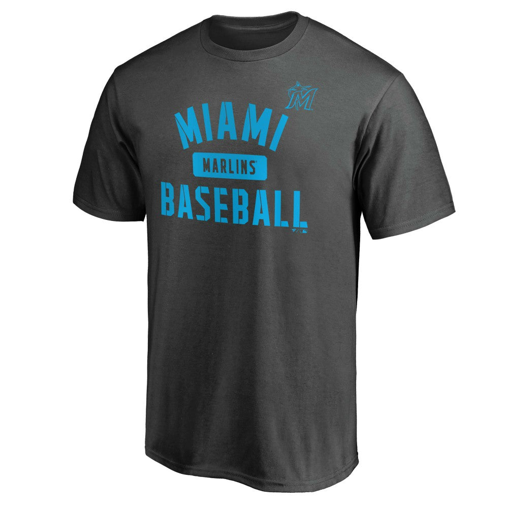 Miami Marlins Iconic Primary Pill T-Shirt Charcoal
