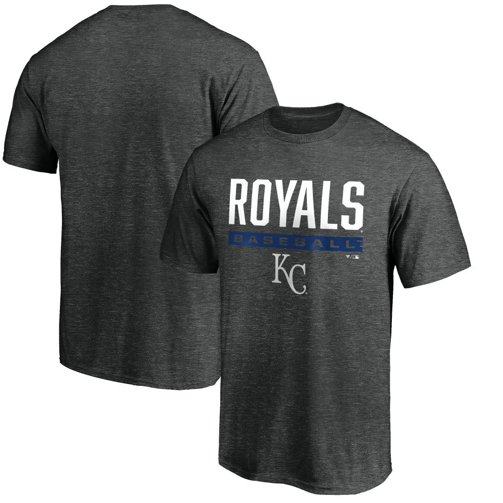 Kansas City Royals Win Stripe Logo T-Shirt Charcoal