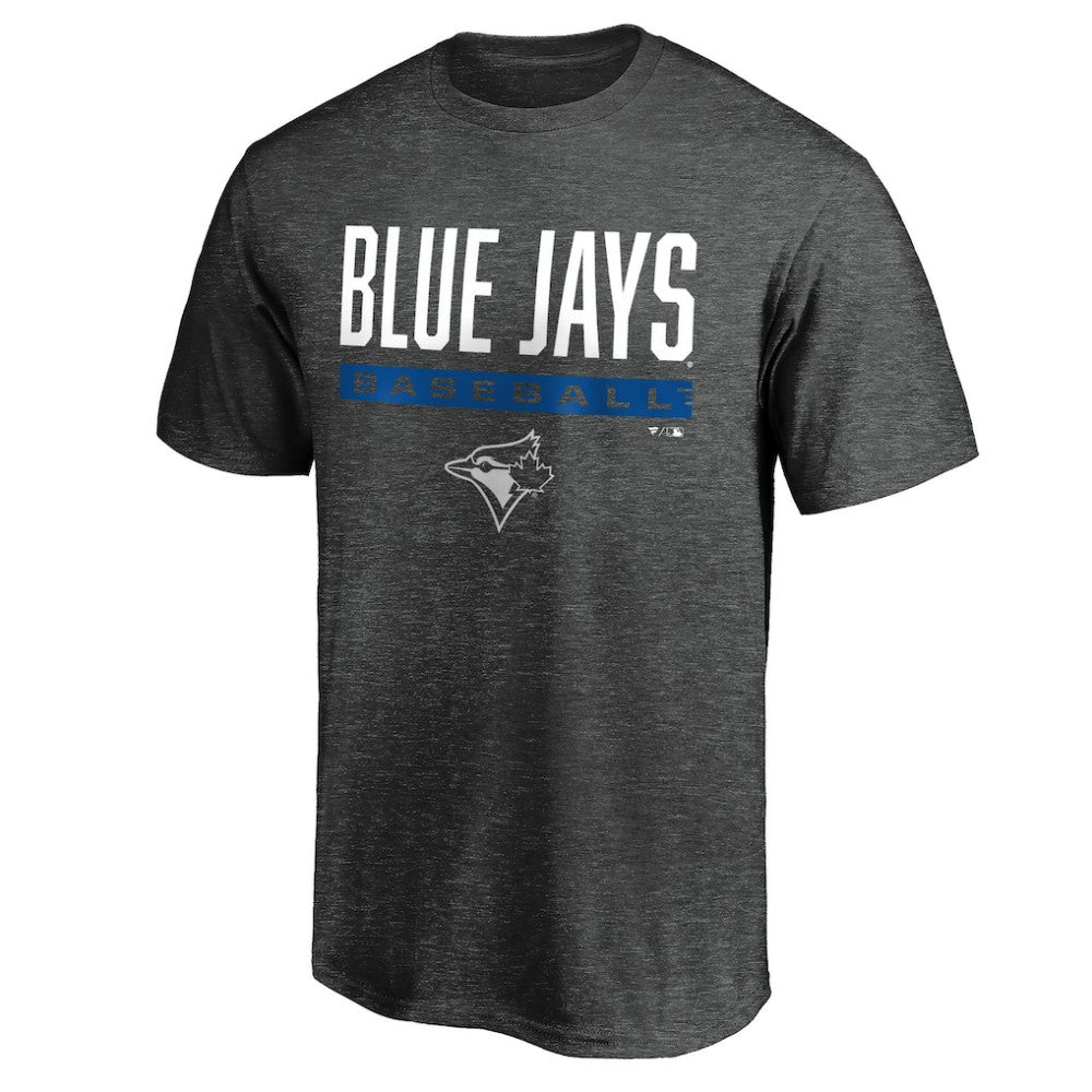 Toronto Blue Jays Win Stripe Logo T-Shirt Charcoal