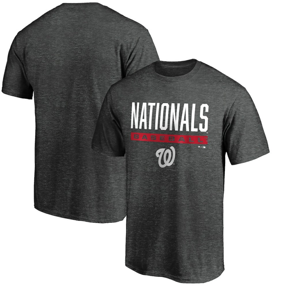 Washington Nationals Win Stripe Logo T-Shirt Charcoal