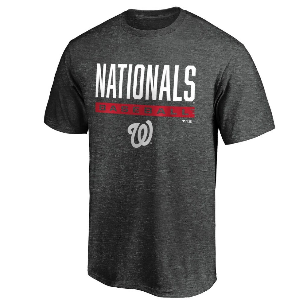 Washington Nationals Win Stripe Logo T-Shirt Charcoal
