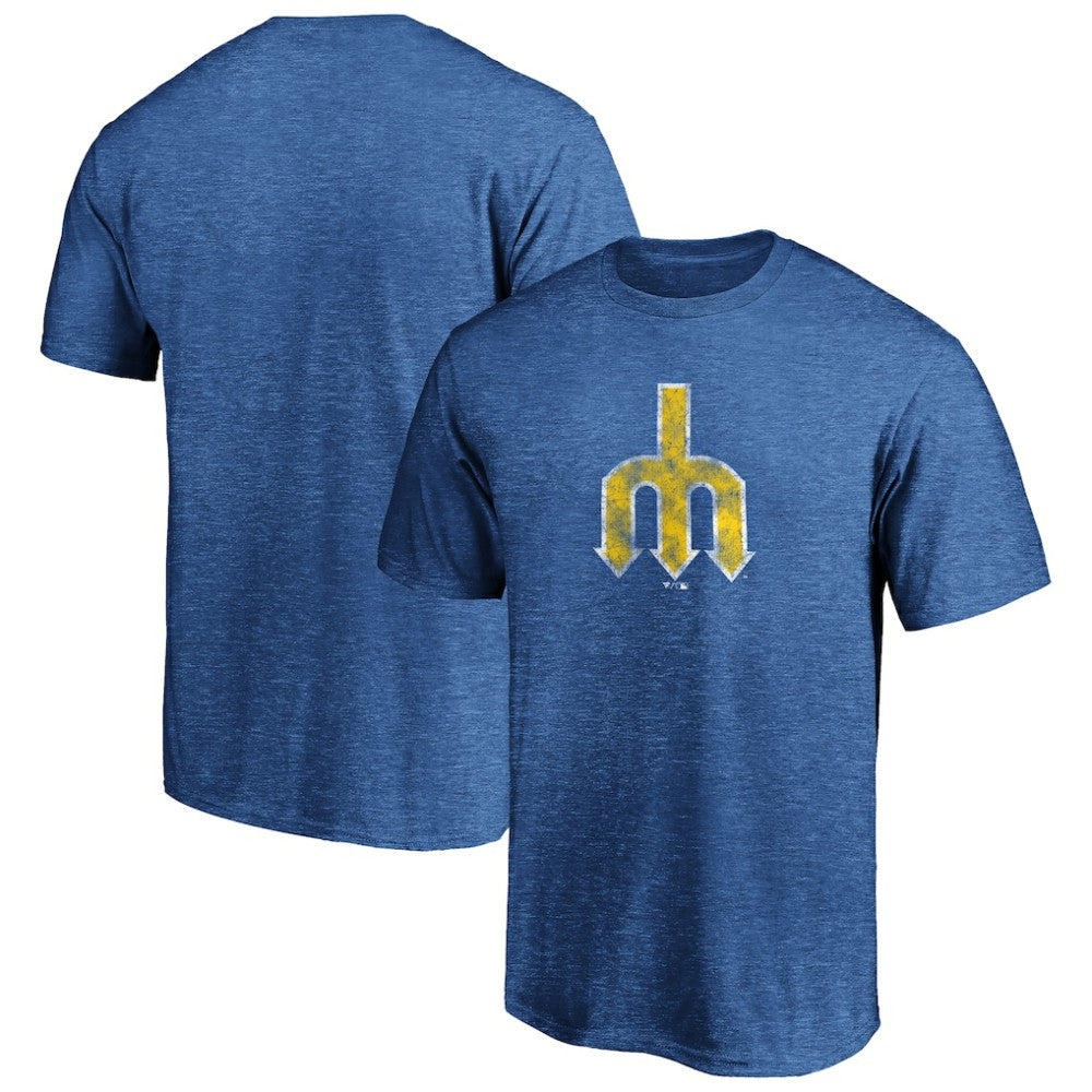 Seattle Mariners Cooperstown Collection True Classics Throwback Logo Tri-Blend T-Shirt Royal