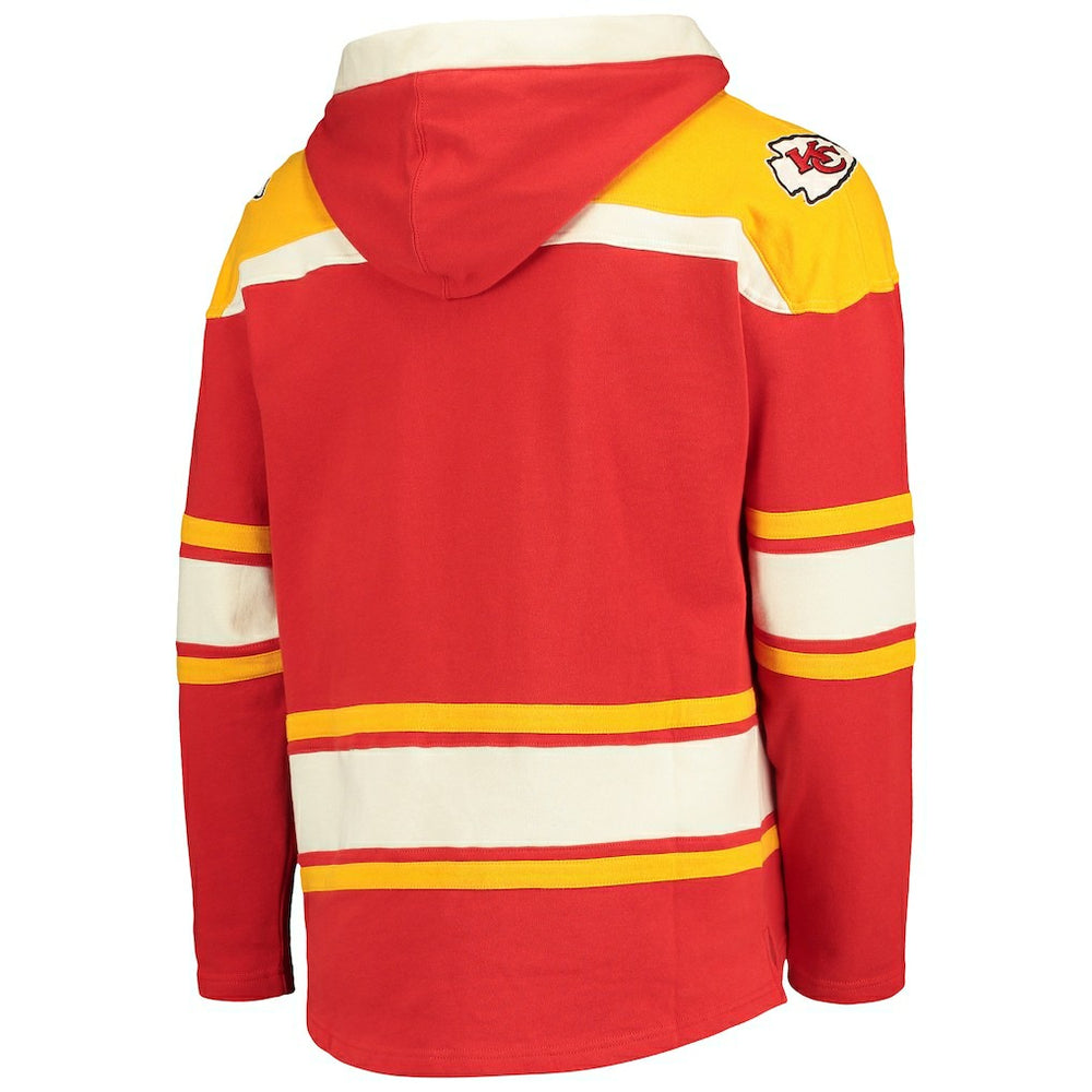 Kansas City Chiefs '47 Lacer V-Neck Pullover Hoodie - Red/Gold online