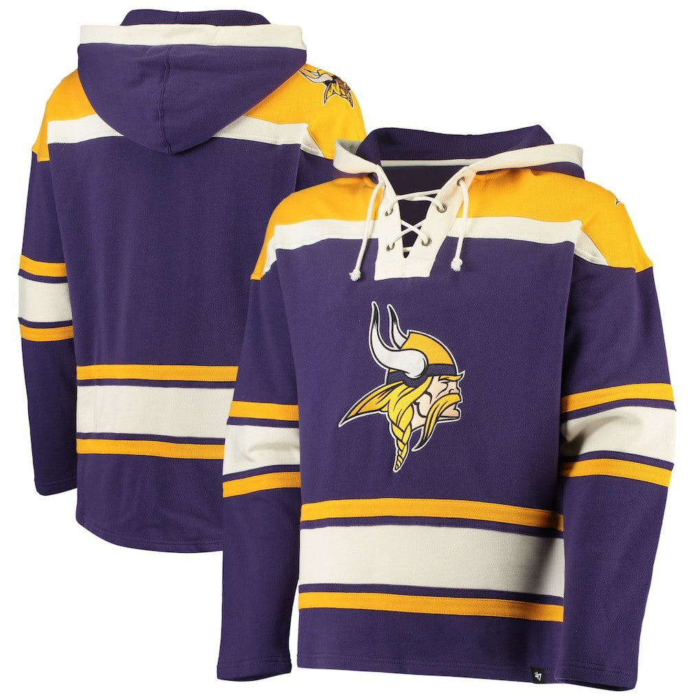 Minnesota Vikings '47 Lacer V-Neck Pullover Hoodie - Purple/Gold online