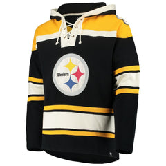 Pittsburgh Steelers '47 Lacer V-Neck Pullover Hoodie - Black/Gold outlet