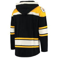 Pittsburgh Steelers '47 Lacer V-Neck Pullover Hoodie - Black/Gold outlet