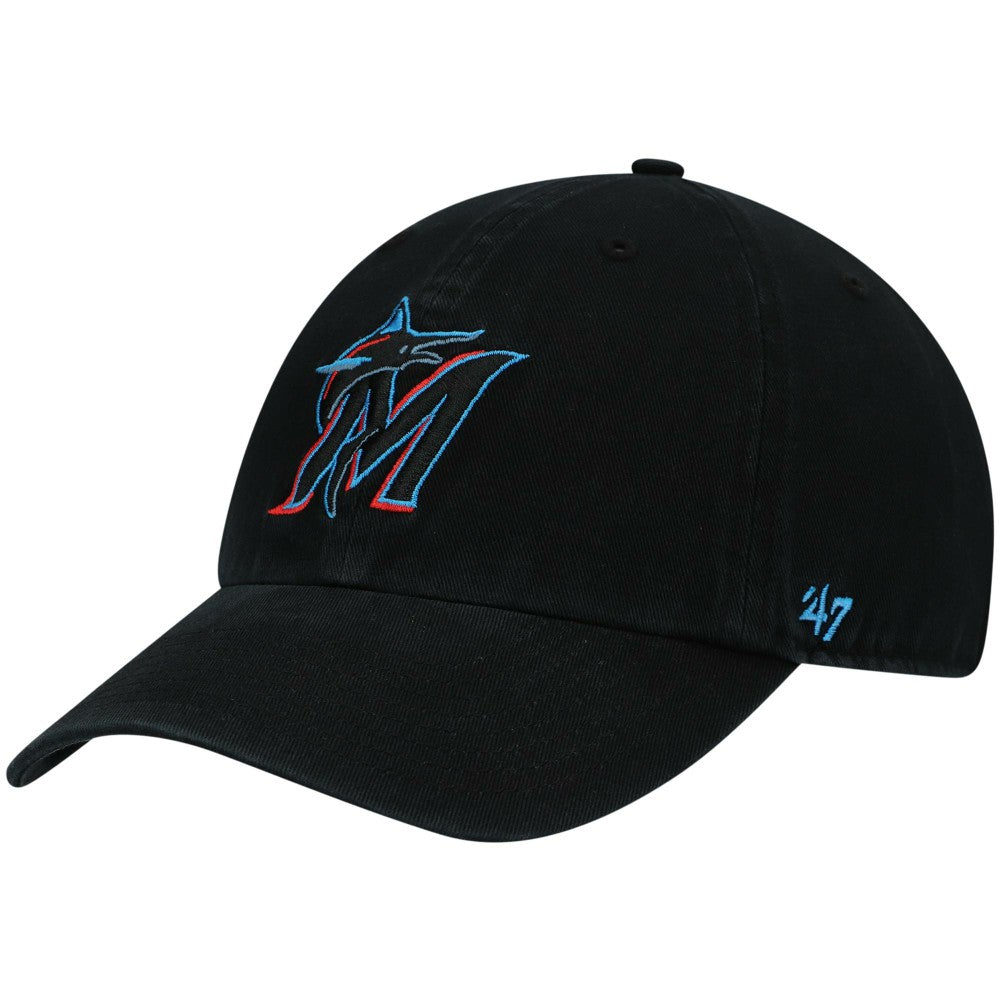 Miami Marlins Clean Up Adjustable Hat Black