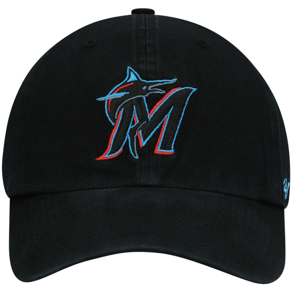 Miami Marlins Clean Up Adjustable Hat Black