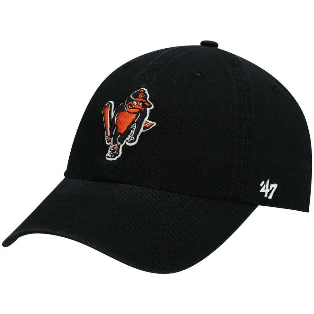 Baltimore Orioles Logo Cooperstown Collection Clean Up Adjustable Hat Black