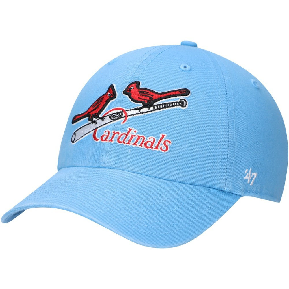St. Louis Cardinals Logo Cooperstown Collection Clean Up Adjustable Hat Light Blue