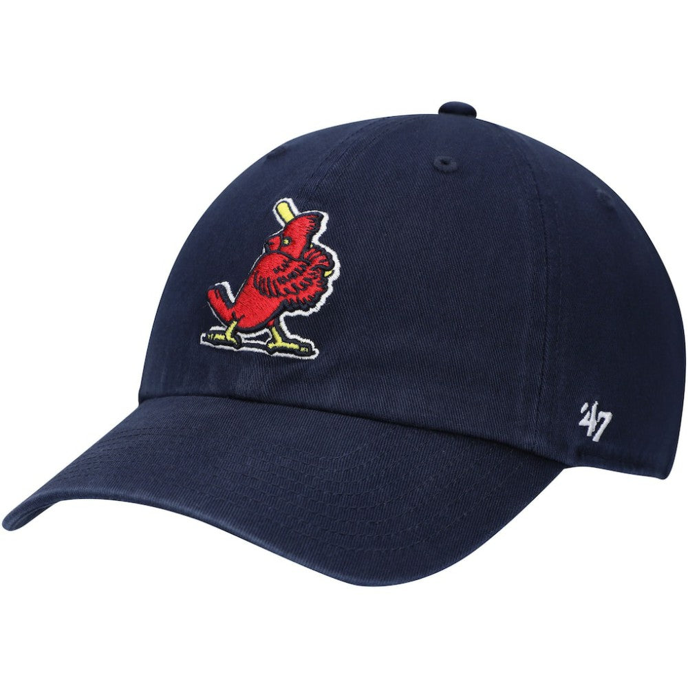 St. Louis Cardinals Logo Cooperstown Collection Clean Up Adjustable Hat Navy