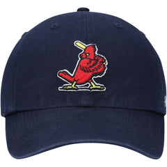 St. Louis Cardinals Logo Cooperstown Collection Clean Up Adjustable Hat Navy