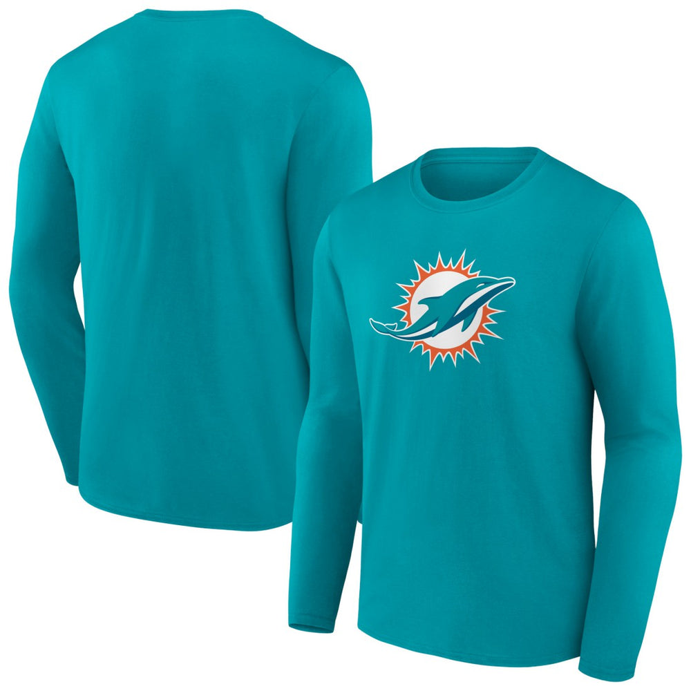 Miami Dolphins Primary Team Logo Long Sleeve T-Shirt - Aqua for sale