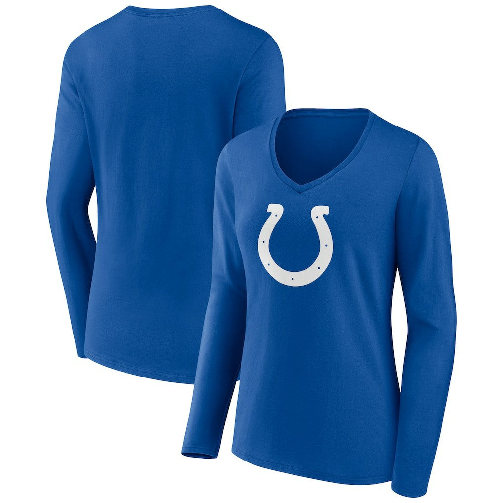 Indianapolis Colts Women's Primary Team Logo Long Sleeve V-Neck T-Shirt - Royal outlet
