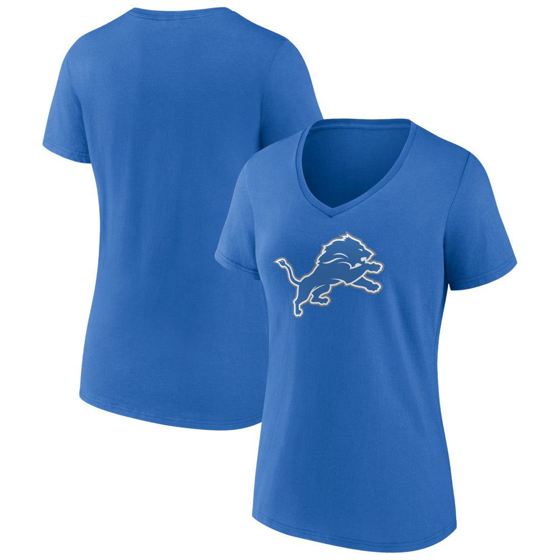 Detroit Lions Women's Primary Team Logo V-Neck T-Shirt - Blue discount