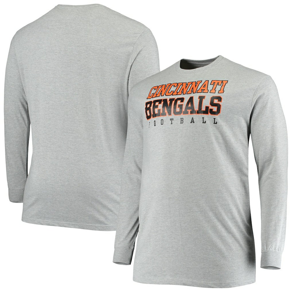 Cincinnati Bengals Big & Tall Practice Long Sleeve T-Shirt - Heathered Gray outlet