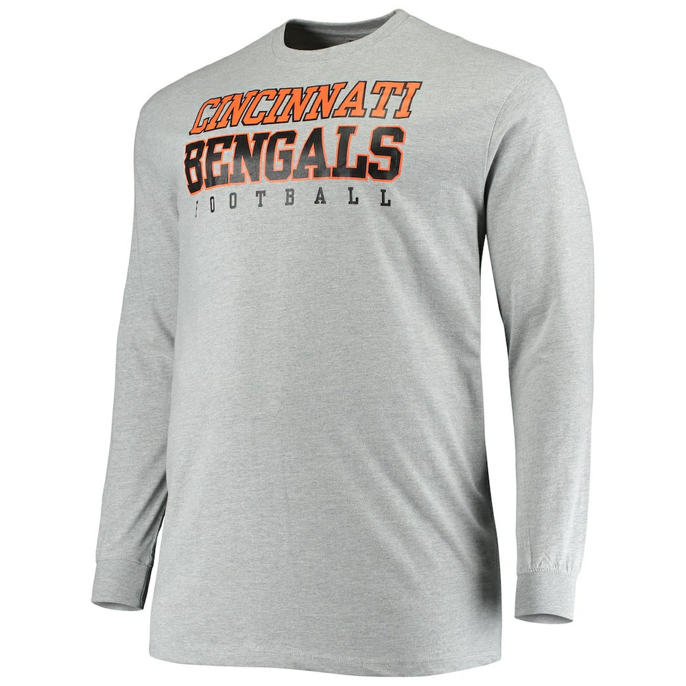 Cincinnati Bengals Big & Tall Practice Long Sleeve T-Shirt - Heathered Gray outlet