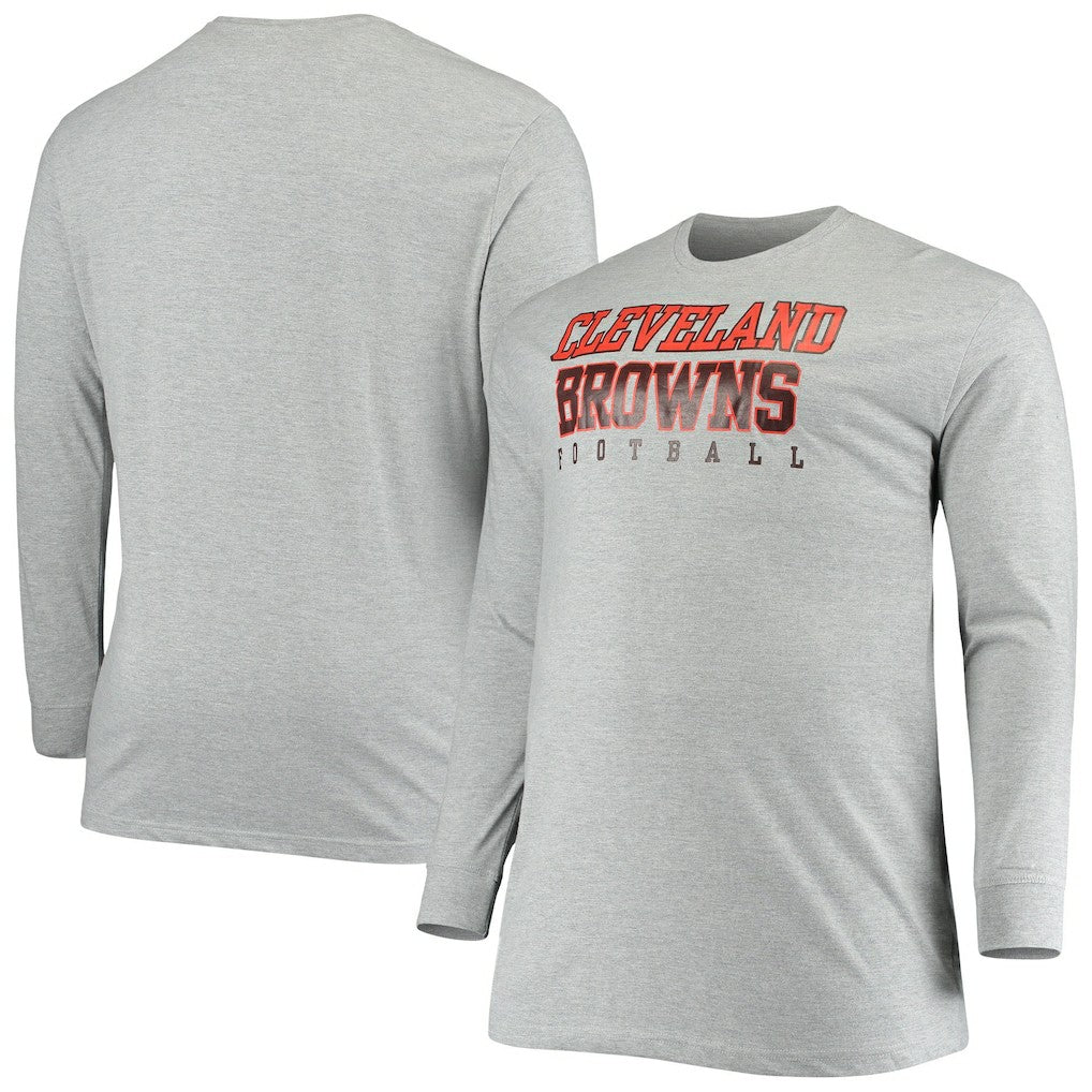Cleveland Browns Big & Tall Practice Long Sleeve T-Shirt - Heathered Gray sale