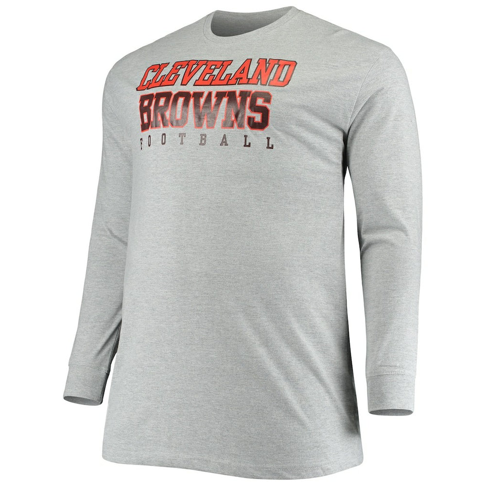 Cleveland Browns Big & Tall Practice Long Sleeve T-Shirt - Heathered Gray sale