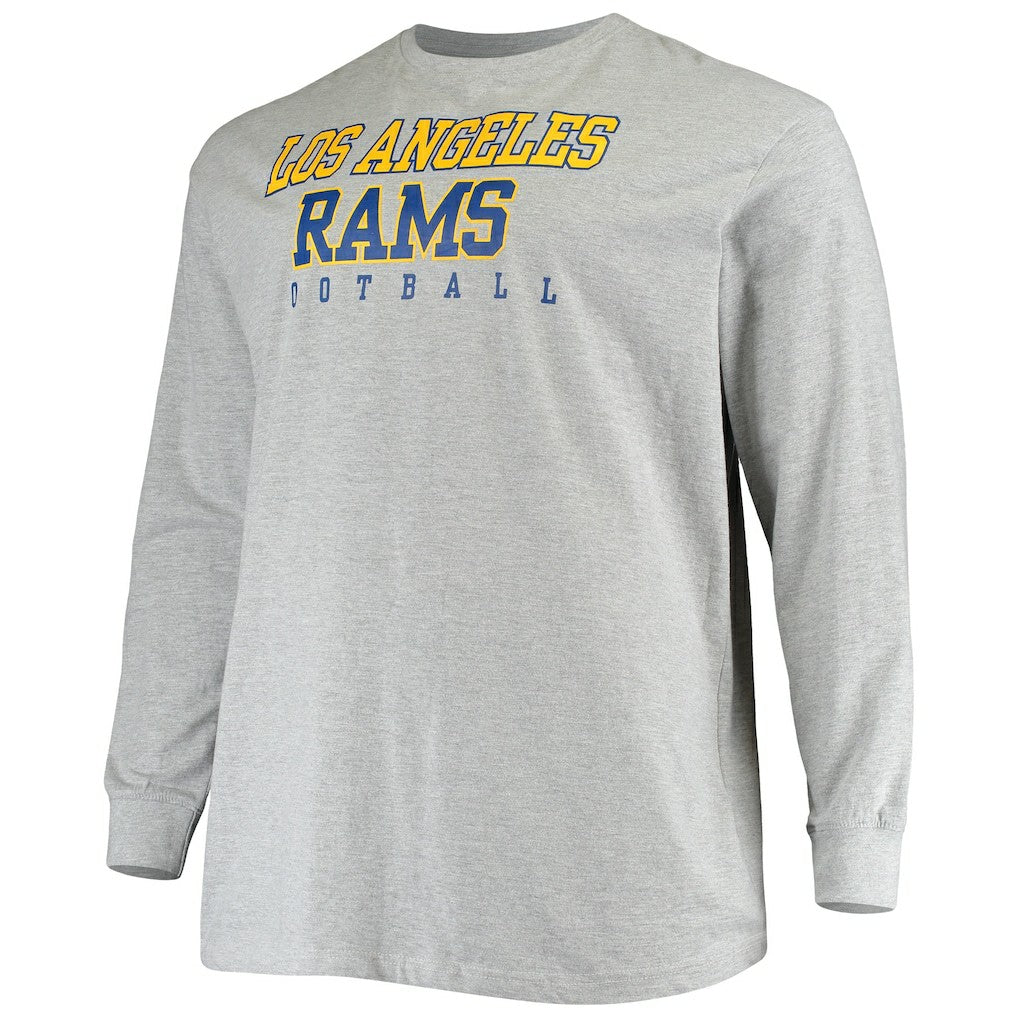 Los Angeles Rams Big & Tall Practice Long Sleeve T-Shirt - Heathered Gray on sale