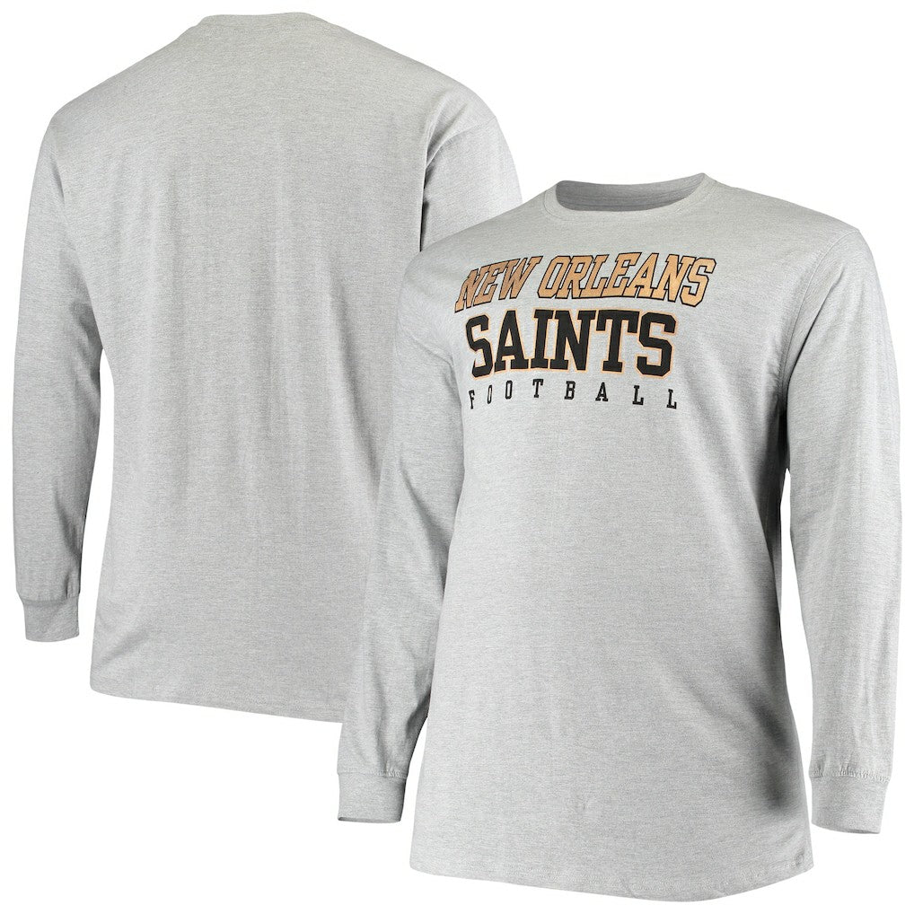 New Orleans Saints Big & Tall Practice Long Sleeve T-Shirt - Heathered Gray online