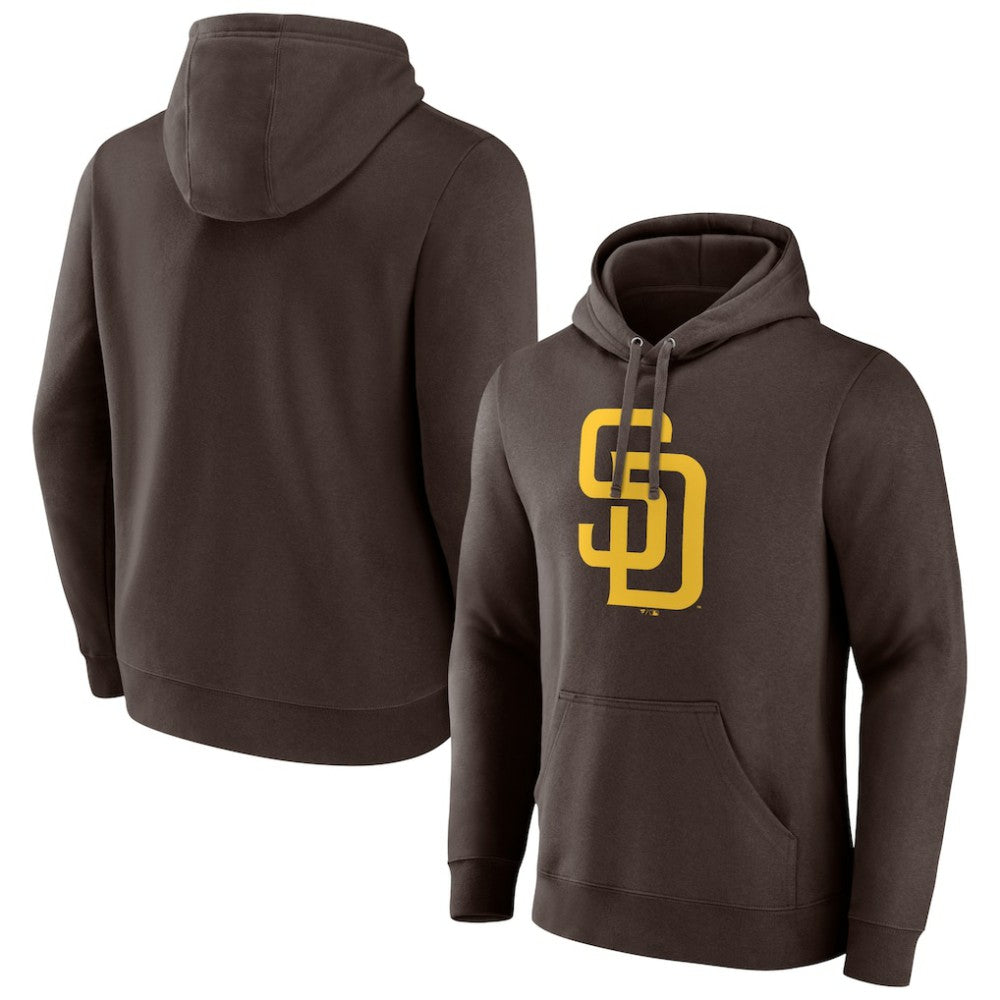 San Diego Padres Official Logo Fitted Pullover Hoodie Brown