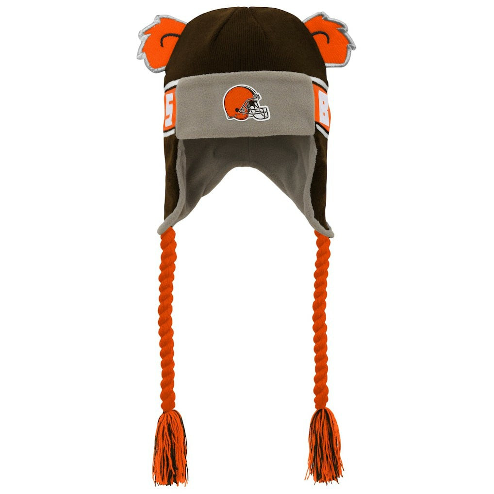 Cleveland Browns Preschool Wordmark Ears Trooper Knit Hat - Brown on sale