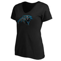 Carolina Panthers Women's Midnight Mascot Logo V-Neck T-Shirt - Black outlet