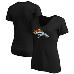 Denver Broncos Women's Midnight Mascot Logo V-Neck T-Shirt - Black discount