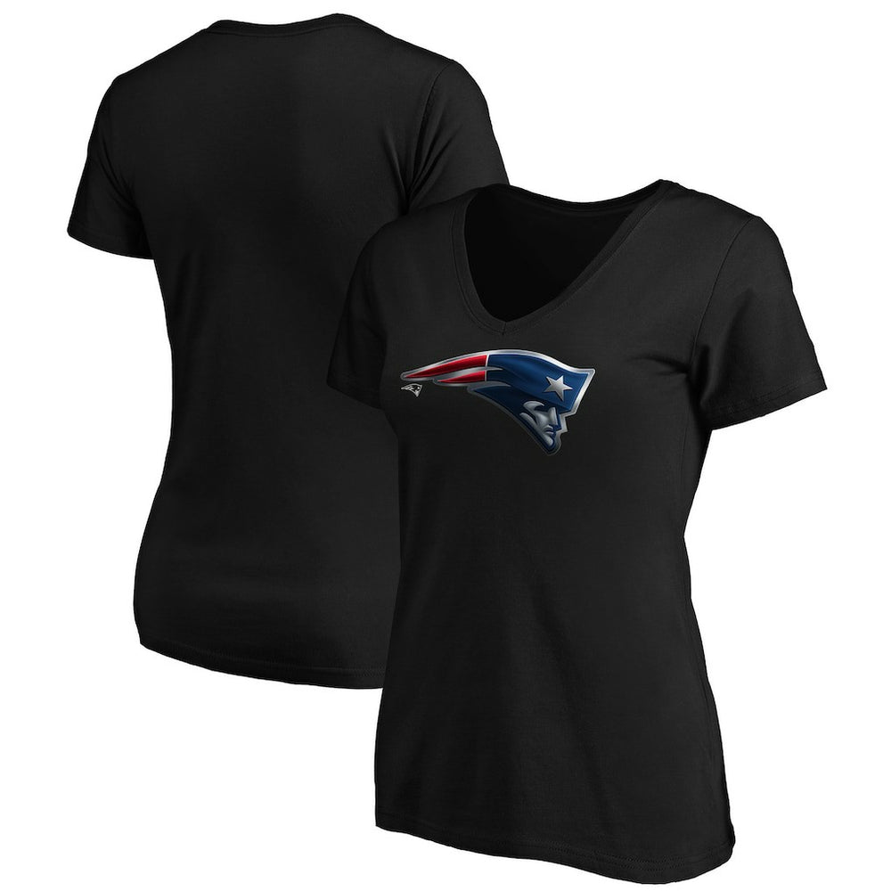 New England Patriots Women's Midnight Mascot Logo V-Neck T-Shirt - Black online