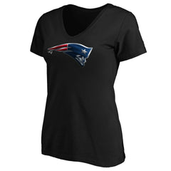 New England Patriots Women's Midnight Mascot Logo V-Neck T-Shirt - Black online