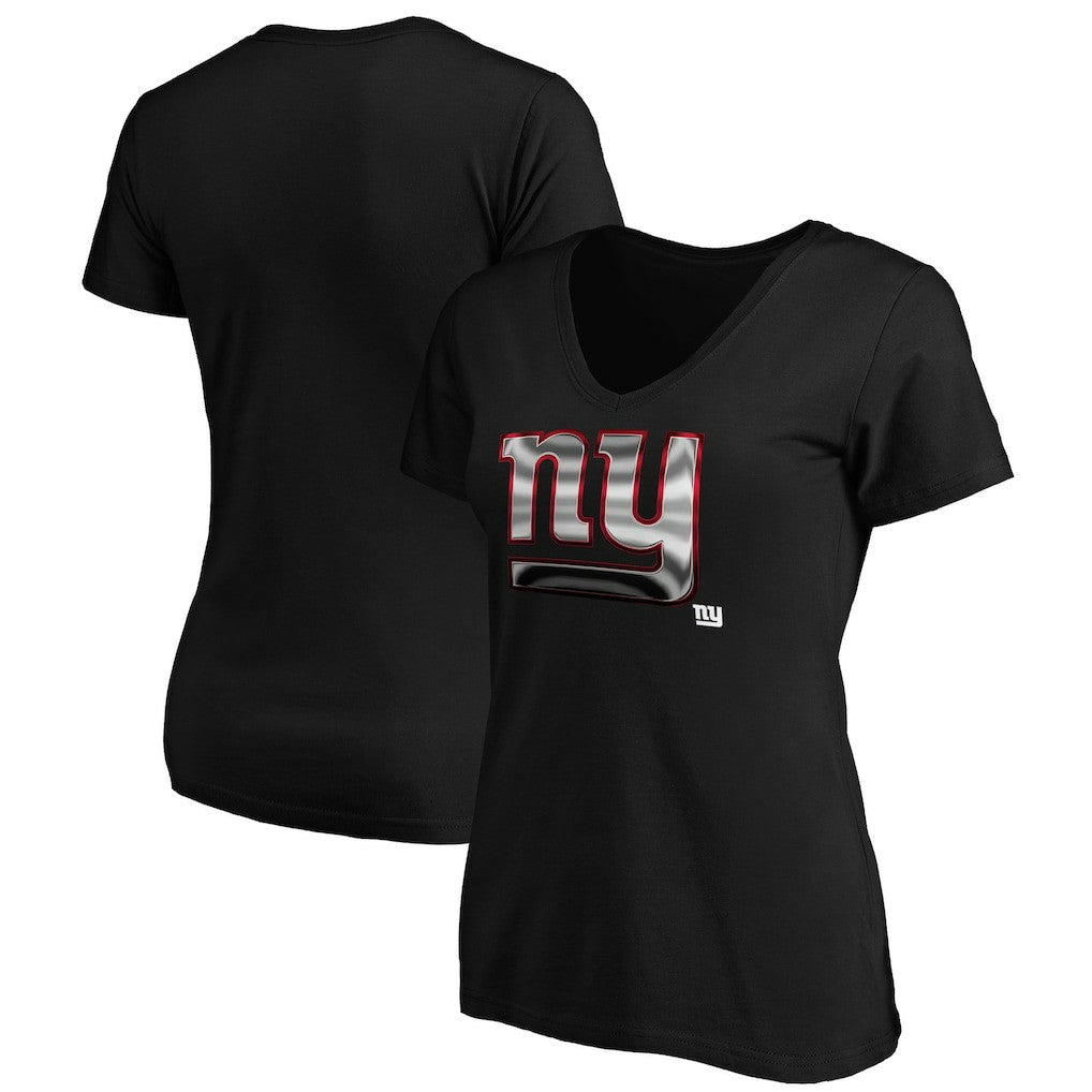 New York Giants Women's Midnight Mascot Logo V-Neck T-Shirt - Black for sale