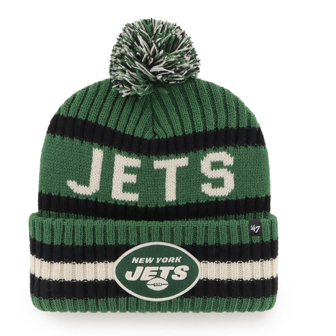 New York Jets '47 Bering Cuffed Knit Hat with Pom - Green discount